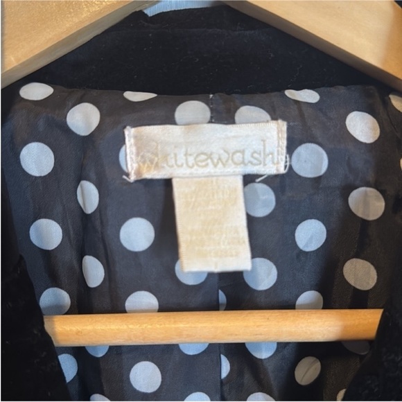 Whitewash Blazer Black Velvet Size L - Picture 2 of 7